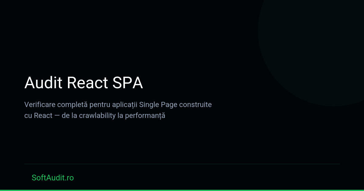Audit React SPA — SoftAudit.ro